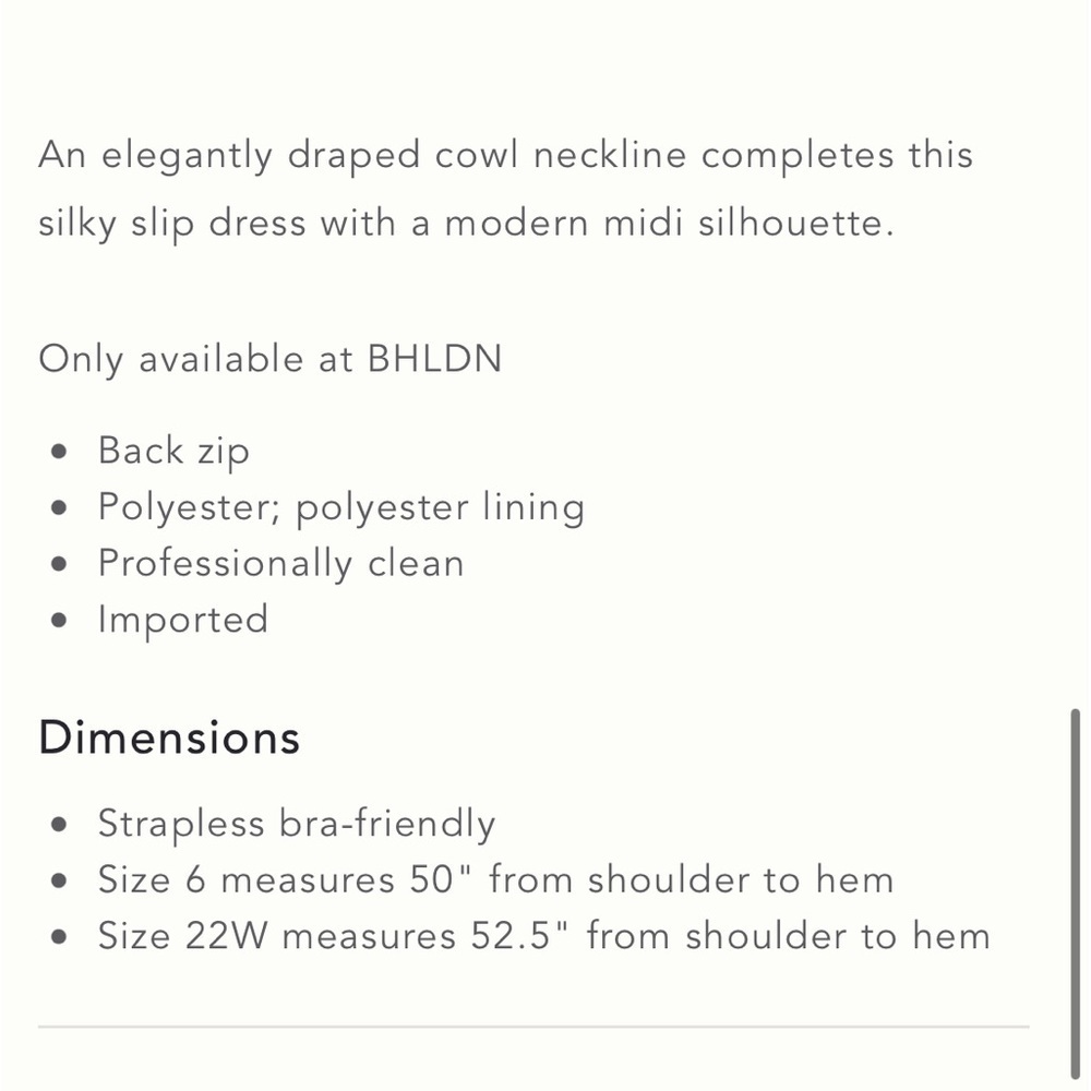 NWT BHLDN Sachin & Babi Cali Satin Charmeuse Midi Dress Size 4 - Picture 3 of 14